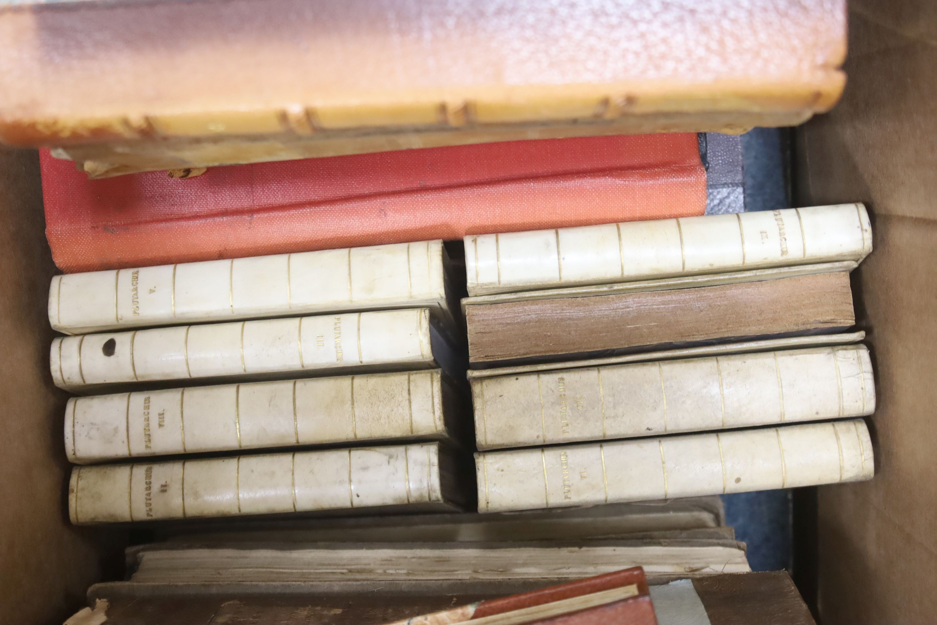 Antiquarian Books - Classics Editions, 18th and 19th centuries, various bindings (mostly leather), approx 60.